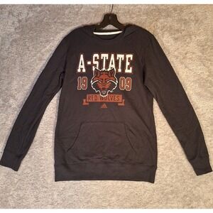 Adidas Arkansas State Red Wolves Fleece Hoodie Black Womens Medium NWT B831W
